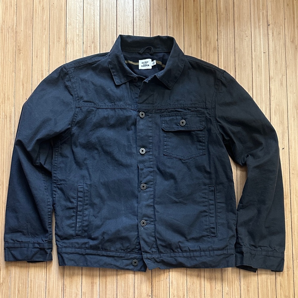 Flint & Tinder Waxed Trucker Jacket Grey